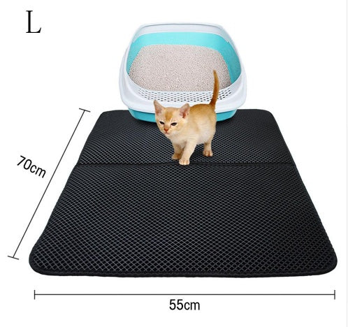 Double Layer Cat Litter Mat Trapping Pad for Clean Floors and Comfort