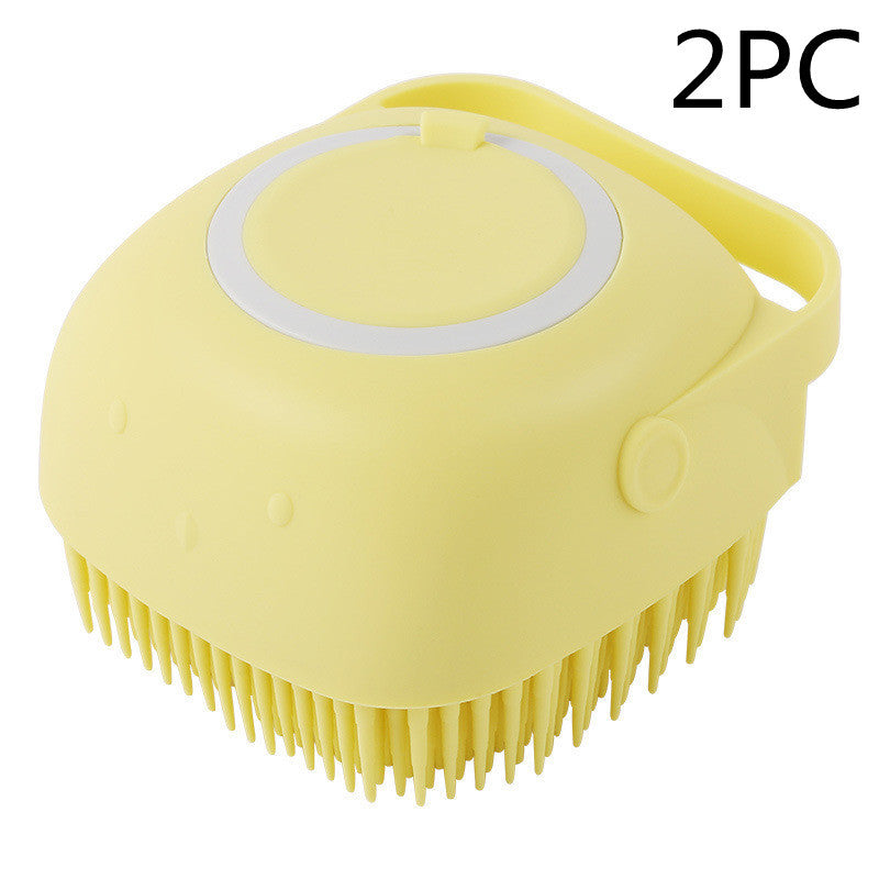 Silicone Dog Bath Massage Gloves Brush Pet Cat Bathroom
