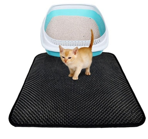 Double Layer Cat Litter Mat Trapping Pad for Clean Floors and Comfort
