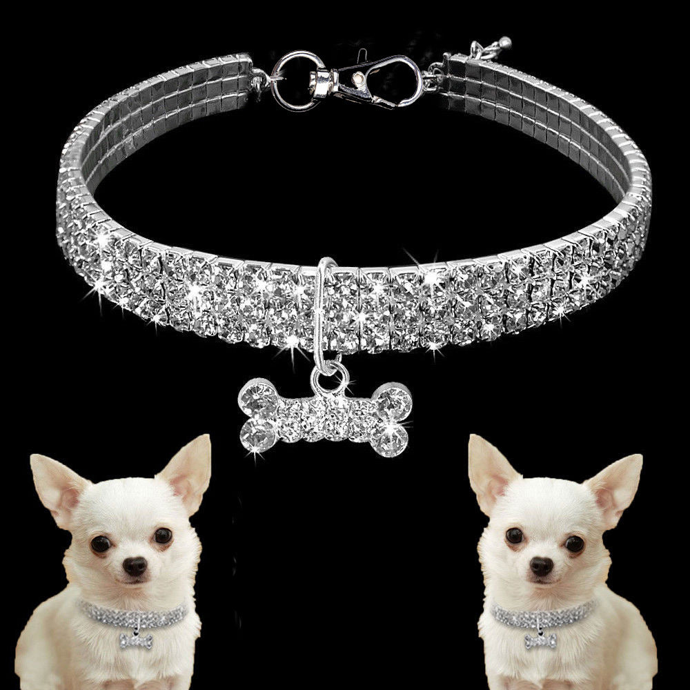 Bling Rhinestone Dog Collar Crystal Puppy Chihuahua Pet