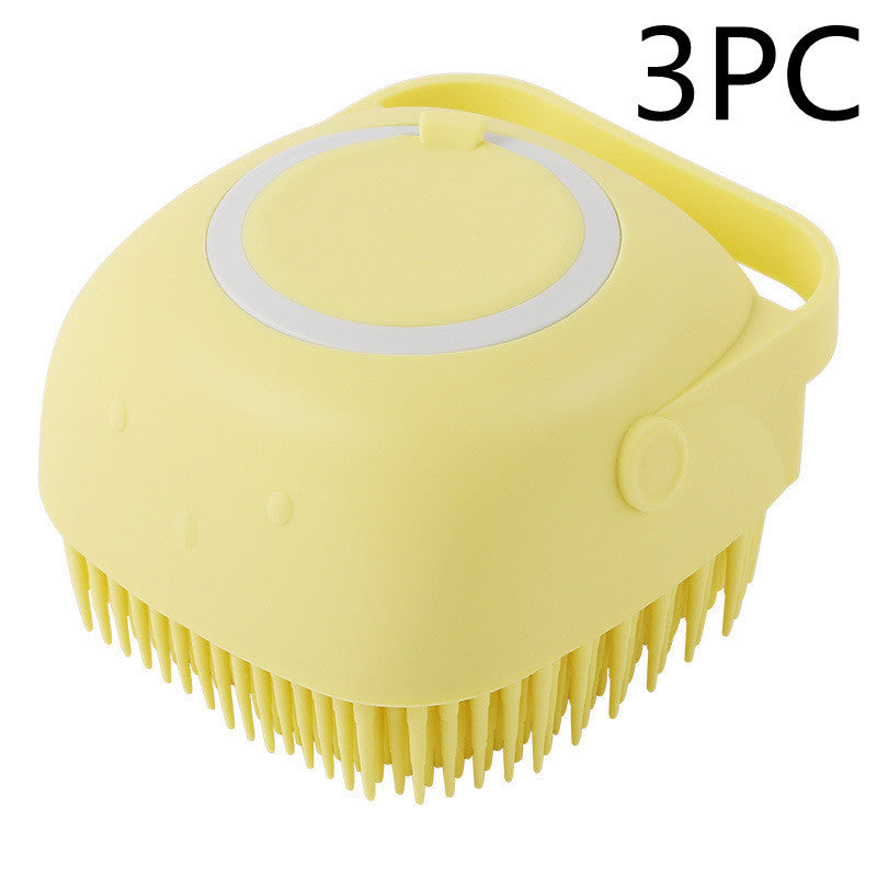 Silicone Dog Bath Massage Gloves Brush Pet Cat Bathroom