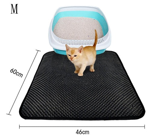 Double Layer Cat Litter Mat Trapping Pad for Clean Floors and Comfort