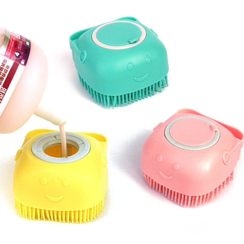 Silicone Dog Bath Massage Gloves Brush Pet Cat Bathroom