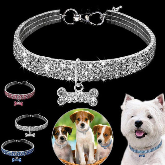 Bling Rhinestone Dog Collar Crystal Puppy Chihuahua Pet