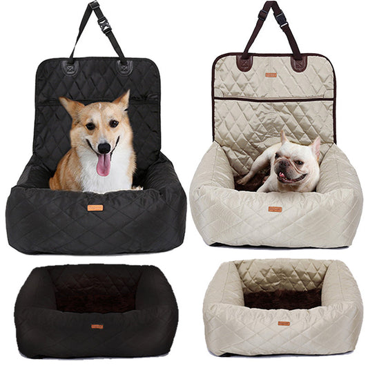 2 In 1 Pet Dog Carrier Folding Car Seat Pad Thickened