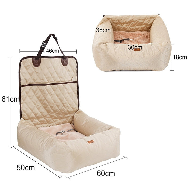 2 In 1 Pet Dog Carrier Folding Car Seat Pad Thickened