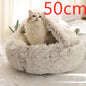 2 in 1 Dog and Cat Bed Round Plush Winter House Soft Warm Pet Bed