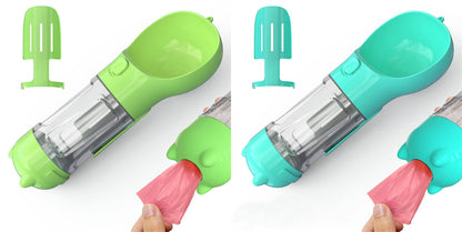 Pet Water Bottle Feeder Bowl Garbage Bag Storage Portable