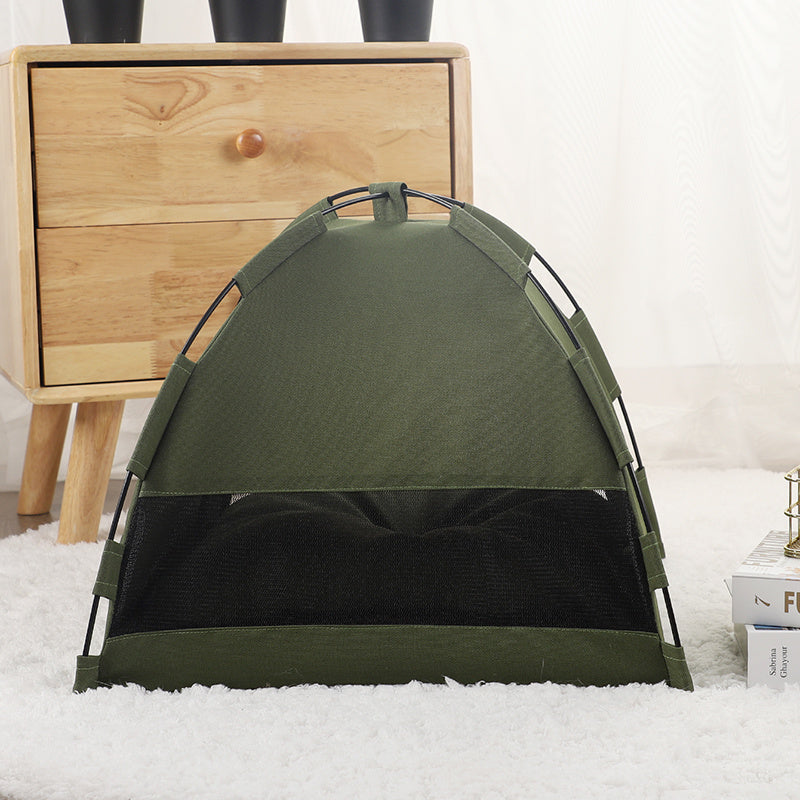 Cat Tent Cooling Mat Dog House with Cushion Pet Bed for Cats and Dogs