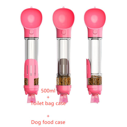 Pet Water Bottle Feeder Bowl Garbage Bag Storage Portable