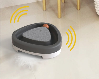Pet Cat Smart Triangle Turntable Toy with Scratcher and Electric Fun