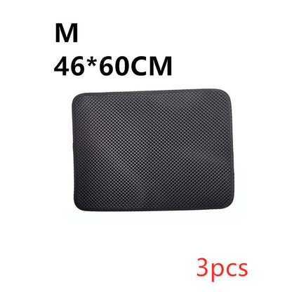 Double Layer Cat Litter Mat Trapping Pad for Clean Floors and Comfort