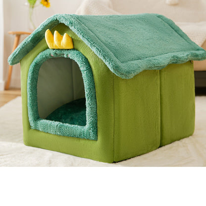 Foldable Dog and Cat Bed Warm Winter House Removable Nest Pet Sofa