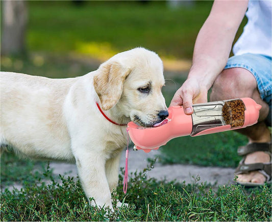 Pet Water Bottle Feeder Bowl Garbage Bag Storage Portable