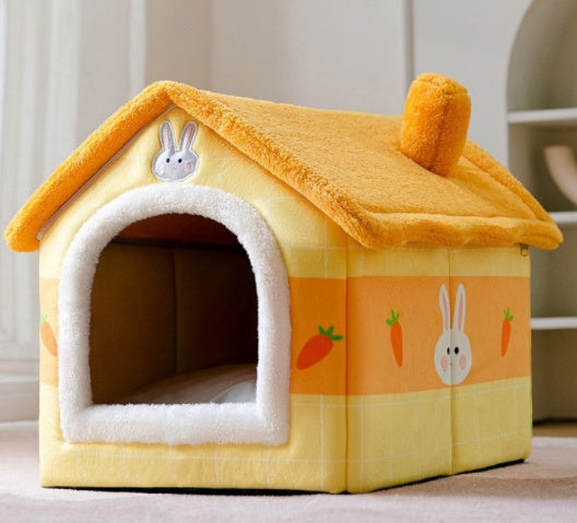 Foldable Dog and Cat Bed Warm Winter House Removable Nest Pet Sofa