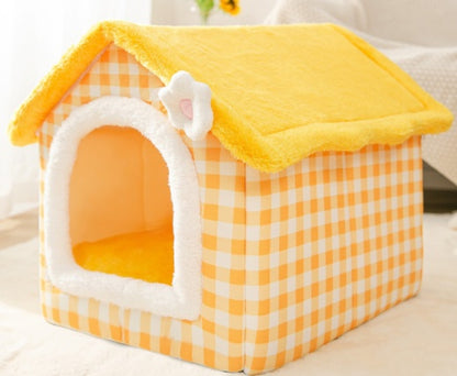 Foldable Dog and Cat Bed Warm Winter House Removable Nest Pet Sofa