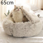 2 in 1 Dog and Cat Bed Round Plush Winter House Soft Warm Pet Bed