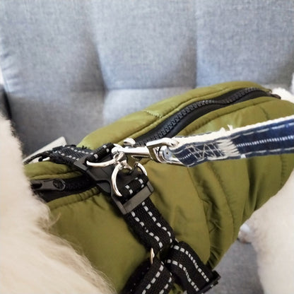 Waterproof Dog Clothes Winter Dog Coat With Harness Warm