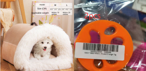 Portable Pet Nest Warm Dog and Cat Bed for Autumn and Winter Comfort