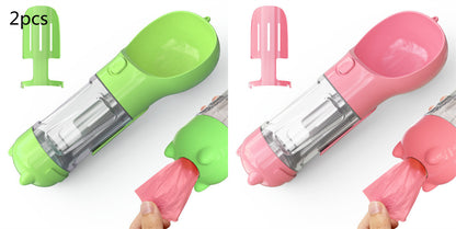 Pet Water Bottle Feeder Bowl Garbage Bag Storage Portable