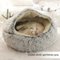 2 in 1 Dog and Cat Bed Round Plush Winter House Soft Warm Pet Bed