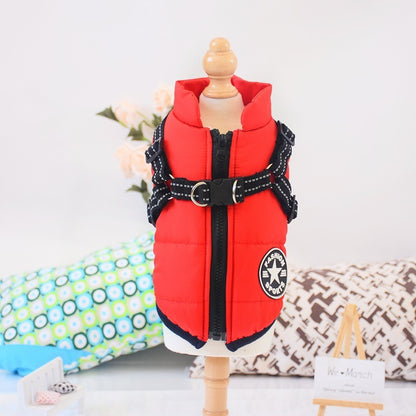 Waterproof Dog Clothes Winter Dog Coat With Harness Warm