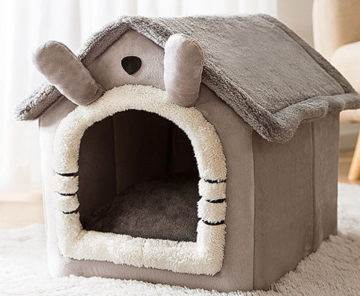 Foldable Dog and Cat Bed Warm Winter House Removable Nest Pet Sofa