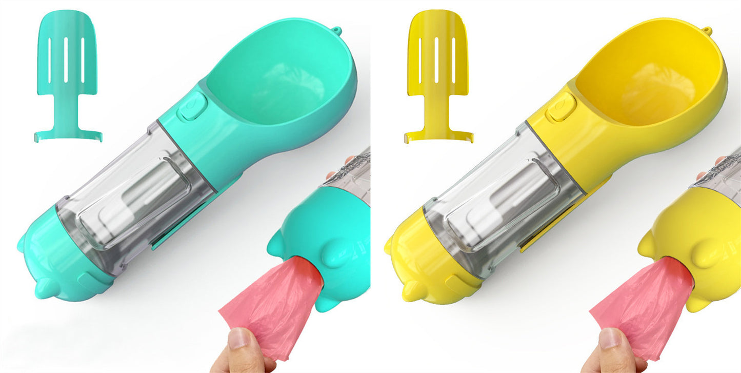 Pet Water Bottle Feeder Bowl Garbage Bag Storage Portable
