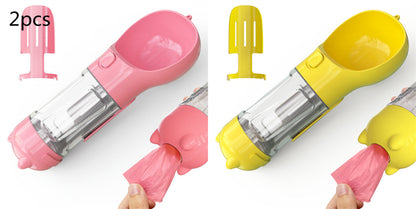 Pet Water Bottle Feeder Bowl Garbage Bag Storage Portable