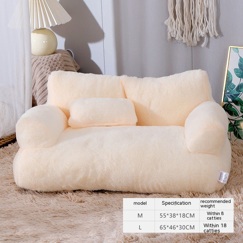 Luxury Cat Bed Sofa Plush Winter Nest for Small Dogs and Cats