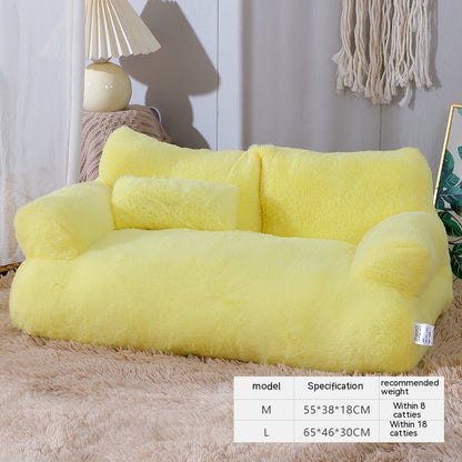 Luxury Cat Bed Sofa Plush Winter Nest for Small Dogs and Cats