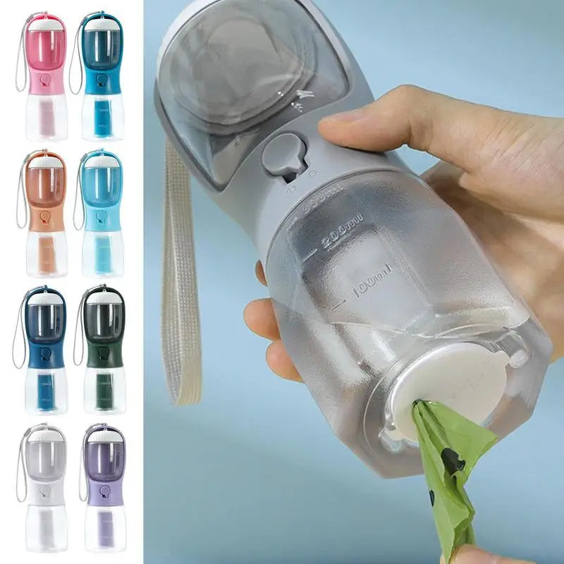 3-in-1 Dog Water Cup with Food Container and Portable Garbage Bag