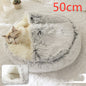 2 in 1 Dog and Cat Bed Round Plush Winter House Soft Warm Pet Bed
