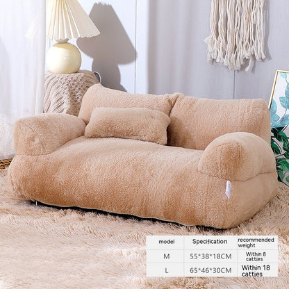 Luxury Cat Bed Sofa Plush Winter Nest for Small Dogs and Cats