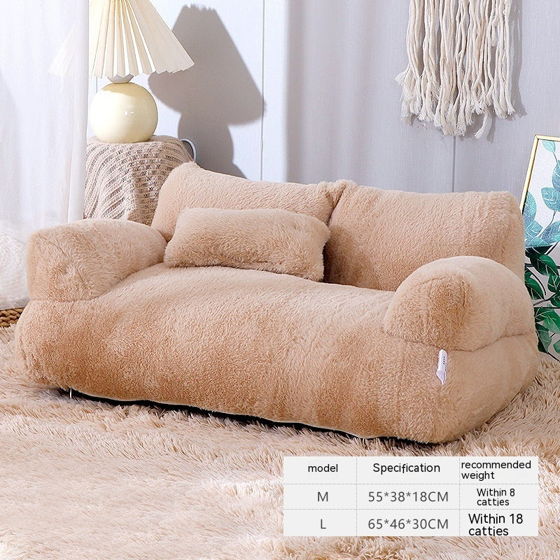 Luxury Cat Bed Sofa Plush Winter Nest for Small Dogs and Cats