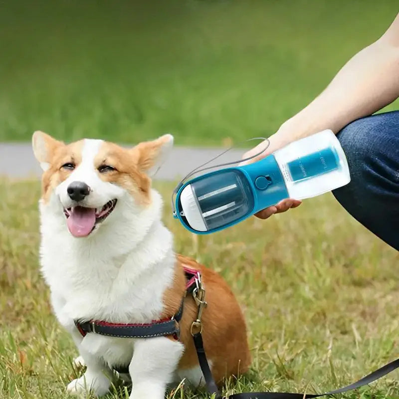 3-in-1 Dog Water Cup with Food Container and Portable Garbage Bag