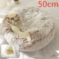 2 in 1 Dog and Cat Bed Round Plush Winter House Soft Warm Pet Bed