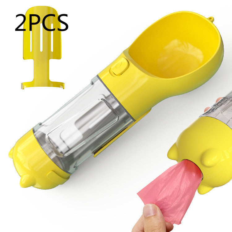 Pet Water Bottle Feeder Bowl Garbage Bag Storage Portable
