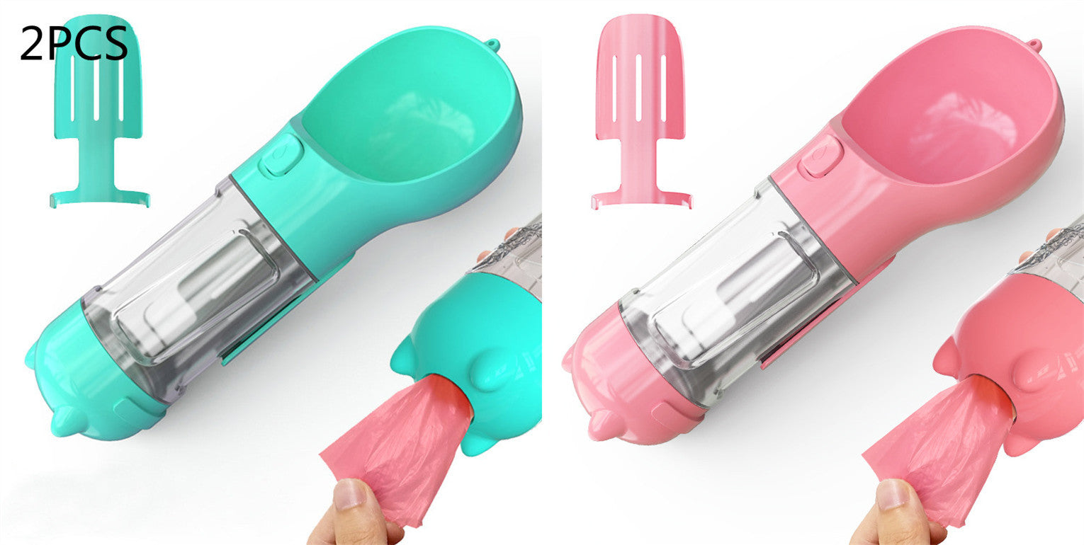 Pet Water Bottle Feeder Bowl Garbage Bag Storage Portable