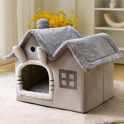 Foldable Dog and Cat Bed Warm Winter House Removable Nest Pet Sofa