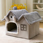 Foldable Dog and Cat Bed Warm Winter House Removable Nest Pet Sofa