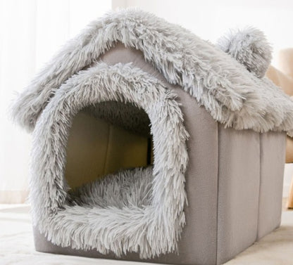 Foldable Dog and Cat Bed Warm Winter House Removable Nest Pet Sofa