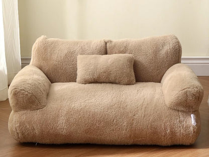 Luxury Cat Bed Sofa Plush Winter Nest for Small Dogs and Cats