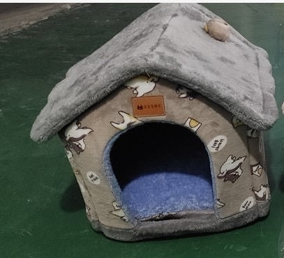 Foldable Dog and Cat Bed Warm Winter House Removable Nest Pet Sofa