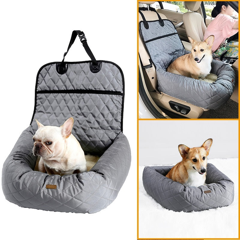 2 In 1 Pet Dog Carrier Folding Car Seat Pad Thickened