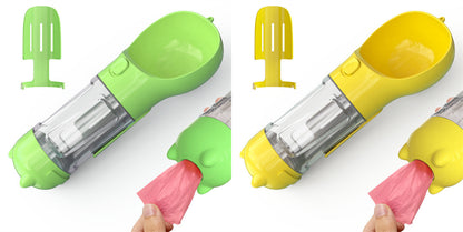 Pet Water Bottle Feeder Bowl Garbage Bag Storage Portable