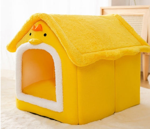 Foldable Dog and Cat Bed Warm Winter House Removable Nest Pet Sofa