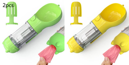 Pet Water Bottle Feeder Bowl Garbage Bag Storage Portable