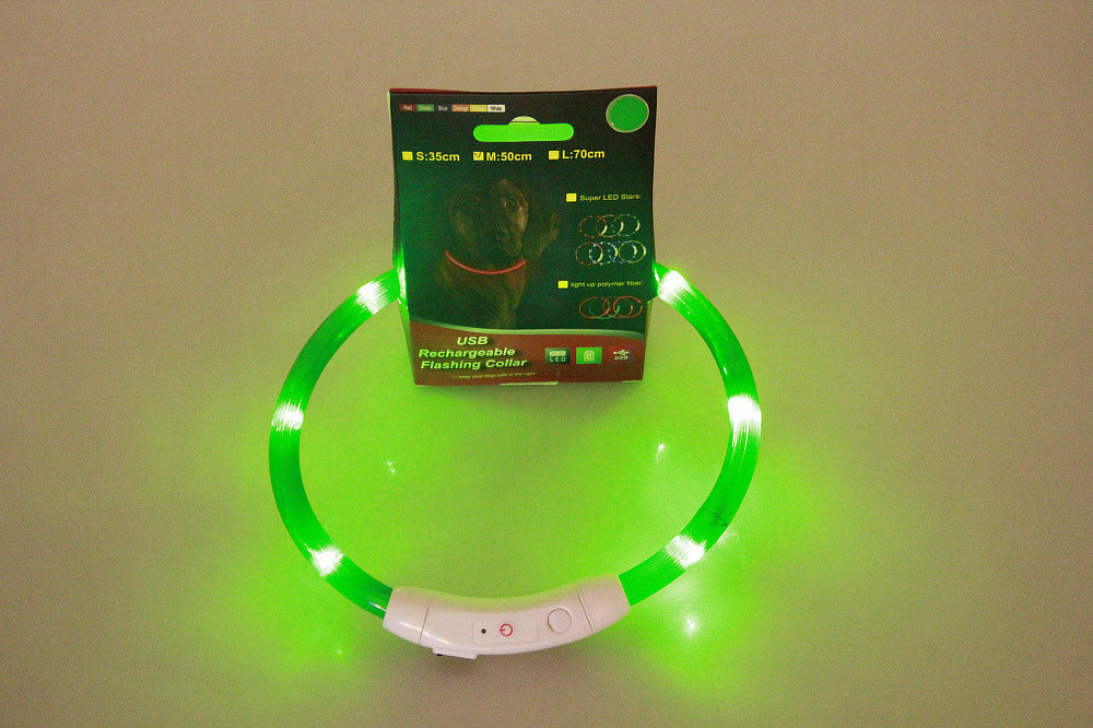Pet Flashing Collar USB Rechargeable Glowing Necklace