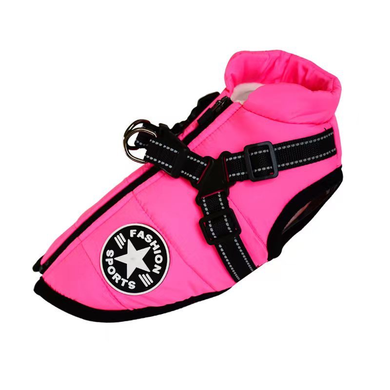 Waterproof Dog Clothes Winter Dog Coat With Harness Warm